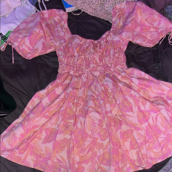 Olivaceous Dresses & Skirts - Pink Floral Teen Dress